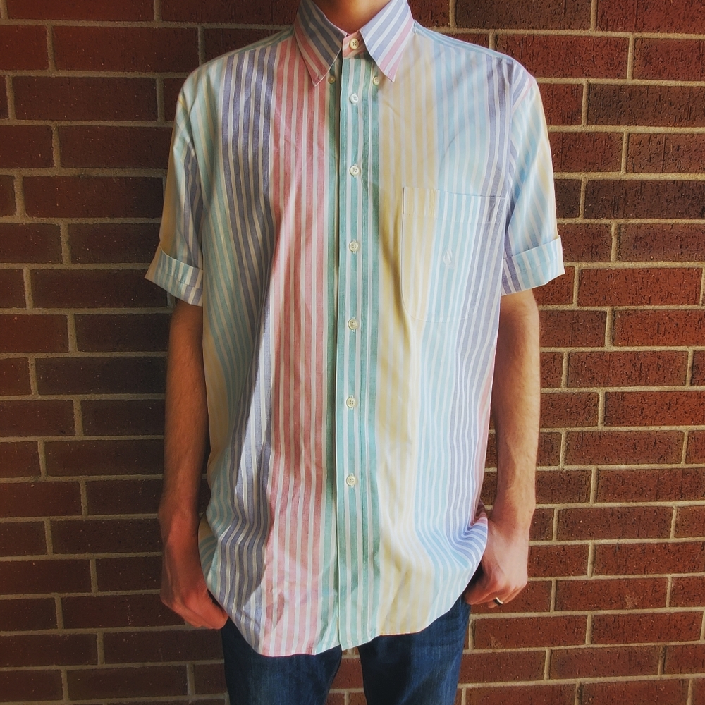 Vintage | Multicolor Nautica Yacht Striped Shirt